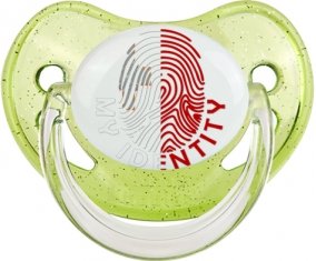 Empreinte My Identity Malte Tétine Physiologique Vert à paillette