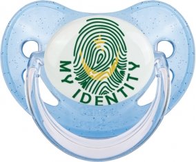 Empreinte My Identity Mauritanie Sucette Physiologique Bleue à paillette