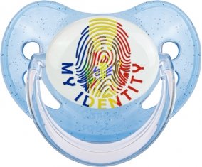Empreinte My Identity Moldavie Sucette Physiologique Bleue à paillette