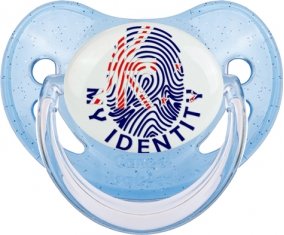 Empreinte My Identity Nouvelle-Zélande Sucette Physiologique Bleue à paillette