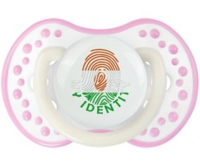 Empreinte My Identity Niger Tétine LOVI Dynamic Blanc-rose phosphorescente