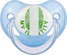 Empreinte My Identity Nigeria Sucette Physiologique Bleue à paillette