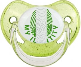 Empreinte My Identity Nigeria Sucette Physiologique Vert à paillette