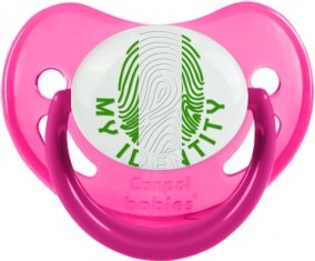 Empreinte My Identity Nigeria Sucette Physiologique Rose phosphorescente