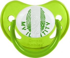 Empreinte My Identity Nigeria Sucette Physiologique Vert phosphorescente