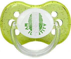Empreinte My Identity Nigeria Sucette Cerise Vert à paillette