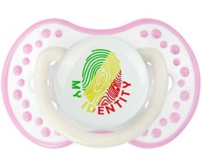 Empreinte My Identity République du Congo Tétine LOVI Dynamic Blanc-rose phosphorescente