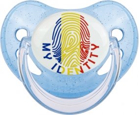 Empreinte My Identity Roumanie Sucette Physiologique Bleue à paillette