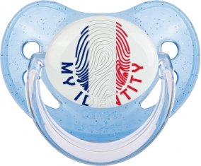 Empreinte My Identity Saint Barthlemy Sucette Physiologique Bleue à paillette