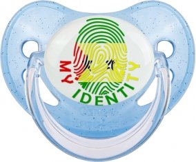 Empreinte My Identity Sao Tomé et Principe Sucette Physiologique Bleue à paillette