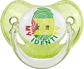 Empreinte My Identity Sao Tomé et Principe Sucette Physiologique Vert à paillette
