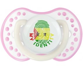 Empreinte My Identity Sao Tomé et Principe Sucette LOVI Dynamic Blanc-rose phosphorescente