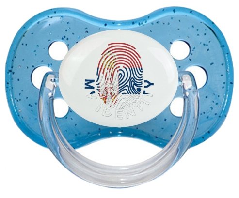 Empreinte My Identity Serbie Tétine Cerise Bleu à paillette