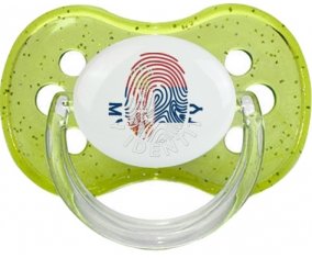 Empreinte My Identity Serbie Tétine Cerise Vert à paillette