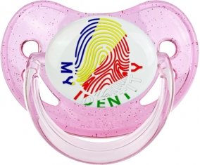 Empreinte My Identity les Seychelles Tétine Physiologique Rose à paillette