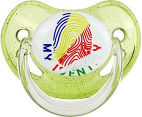 Empreinte My Identity les Seychelles Tétine Physiologique Vert à paillette