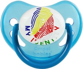 Empreinte My Identity les Seychelles Tétine Physiologique Bleue phosphorescente