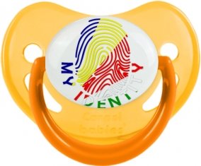 Empreinte My Identity les Seychelles Tétine Physiologique Jaune phosphorescente