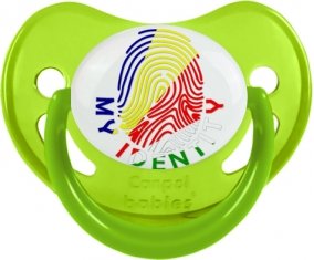 Empreinte My Identity les Seychelles Tétine Physiologique Vert phosphorescente