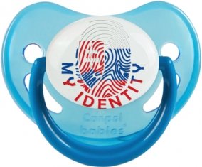 Empreinte My Identity Slovaquie Tétine Physiologique Bleue phosphorescente