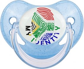Empreinte My Identity Afrique du Sud Tétine Physiologique Bleue à paillette