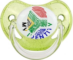 Empreinte My Identity Afrique du Sud Tétine Physiologique Vert à paillette