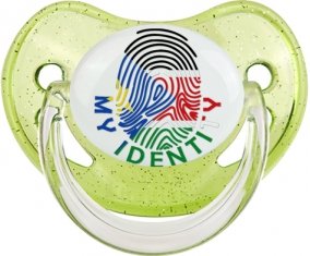 Empreinte My Identity Soudan du sud Sucette Physiologique Vert à paillette