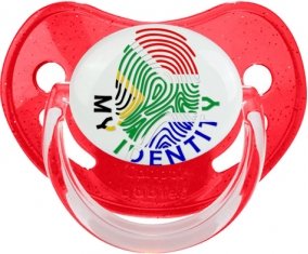 Empreinte My Identity Afrique du Sud Tétine Physiologique Rouge à paillette