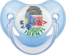 Empreinte My Identity Soudan du sud Sucette Physiologique Bleue à paillette