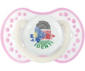 Empreinte My Identity Soudan du sud Sucette LOVI Dynamic Blanc-rose phosphorescente