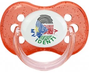 Empreinte My Identity Soudan du sud Tétine Cerise Rouge à paillette