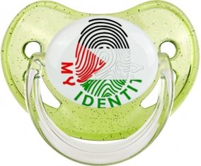 Empreinte My Identity État de Palestine Sucette Physiologique Vert à paillette