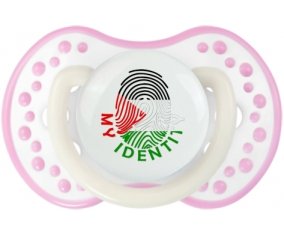 Empreinte My Identity État de Palestine Sucette LOVI Dynamic Blanc-rose phosphorescente