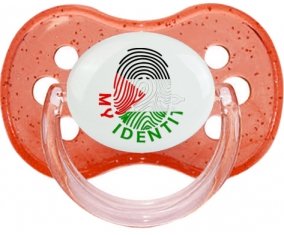 Empreinte My Identity État de Palestine Sucette Cerise Rouge à paillette