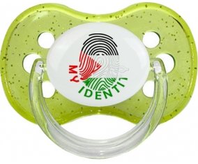 Empreinte My Identity État de Palestine Sucette Cerise Vert à paillette