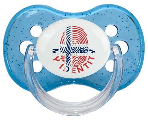 Empreinte My Identity Svalbard et Jan Mayen Sucette Cerise Bleu à paillette