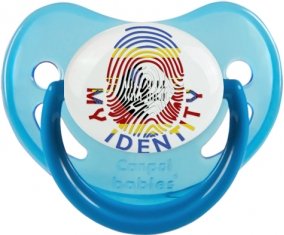 Empreinte My Identity Swaziland Sucette Physiologique Bleue phosphorescente