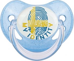 Empreinte My Identity Suède Sucette Physiologique Bleue à paillette