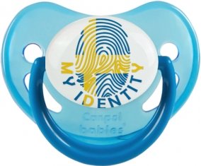 Empreinte My Identity Suède Sucette Physiologique Bleue phosphorescente
