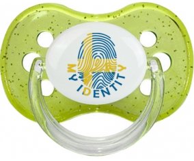 Empreinte My Identity Suède Tétine Cerise Vert à paillette