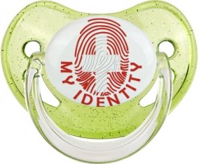 Empreinte My Identity Suisse Tétine Physiologique Vert à paillette