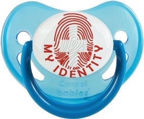 Empreinte My Identity Suisse Tétine Physiologique Bleue phosphorescente
