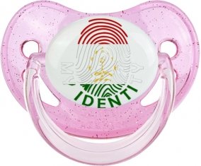 Empreinte My Identity Tadjikistan Sucette Physiologique Rose à paillette