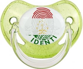 Empreinte My Identity Tadjikistan Sucette Physiologique Vert à paillette