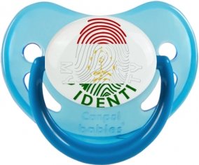 Empreinte My Identity Tadjikistan Sucette Physiologique Bleue phosphorescente