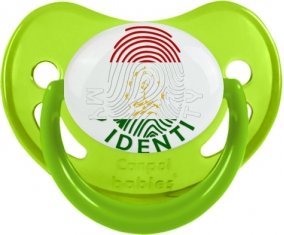 Empreinte My Identity Tadjikistan Sucette Physiologique Vert phosphorescente