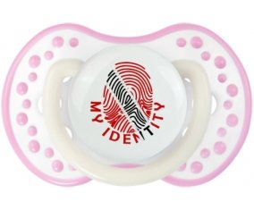 Empreinte My Identity Trinité-et-Tobago Sucette LOVI Dynamic Blanc-rose phosphorescente