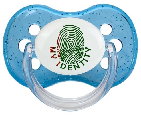 Empreinte My Identity Turkménistan Sucette Cerise Bleu à paillette