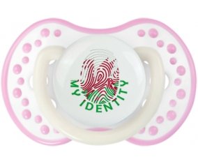 Empreinte My Identity Pays de Galles Tétine LOVI Dynamic Blanc-rose phosphorescente