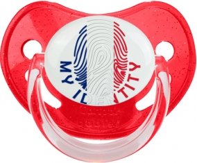 Empreinte My Identity Wallis et Futuna Sucette Physiologique Rouge à paillette